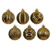 Decoris luxe kerstballen 12x - 6 cm - kunststof -goud - Kerstbal