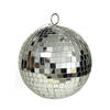 Othmar Decorations disco kerstballen - zilver - 15 cm - kunststof - Kerstbal
