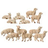 Decoris kerststal schapenbeeldjes - 6x stuks - 12 cm - mdf hout - Kerststallen