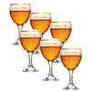 Grimbergen Bierglazen op Voet 33cl set van 6 stuks - Bier Glas 0,33 l - Bolle Vorm - 330 ml