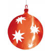 Grote Kerstbal van karton - rood - Dia 40 cm - Kerstversiering - Hangdecoratie