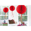 3 stuks decoratie ballen rood 30 cm - Hangdecoratie