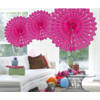 3x Honeycomb waaiers fuchsia 45 cm - Hangdecoratie