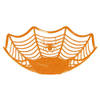 Halloween trick or treat snoepschaal spinnenweb - oranje - kunststof - 28 x 8 cm - Feestdeurdecoraties