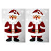 2x Kinderkamer kerst raamstickers kerstman 28,5 x 40 cm - Feeststickers