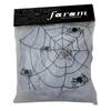 Faram Decoratie spinnenweb/spinrag met spinnen - 100 gram - wit - Halloween/horror versiering - Feestdecoratievoorwerp