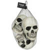 Horror/Halloween doodskoppen/schedels - 3x - wit/zwart - 10 cm - kunststof - Feestdecoratievoorwerp