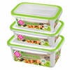 Diepvries/koelkast voedsel bewaarbakjes set van 6x stuks diverse formaten - Vershoudbakjes