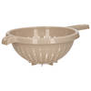 Plasticforte Keuken vergiet/zeef - kunststof - Dia 23 cm x Hoogte 10 cm - beige - Vergieten