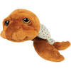 Suki Gifts pluche zeeschildpad Jules knuffeldier - cute eyes - donkerbruin - 14 cm - Knuffel zeedieren