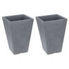 2x stuks grijze plantenpotten/bloembakken 55 cm - Plantenpotten