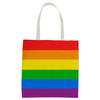 1x Polyester boodschappen tasje regenboogkleuren/pride vlag 30 x 40 cm - Boodschappentassen