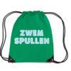 Groen nylon rugzakje voor zwemles - Gymtasje - zwemtasje