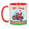 Kerst cadeau beker / mok MC Santa Kerstman op motor 300 ml - Bekers