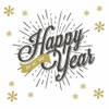 Duni nieuwjaar servetten - 20x st - 33 x 33 cm - Happy New Year - Feestservetten