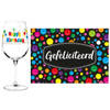 Happy Birthday cadeau glas 40 jaar verjaardag en Gefeliciteerd kaart - feest glas wijn