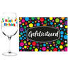 Happy Birthday cadeau glas 30 jaar verjaardag en Gefeliciteerd kaart - feest glas wijn