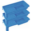 3x stuks verfbakjes voor verfrollers/lakrollers blauw tot 10 cm - Verfemmers