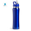 Drinkfles/waterfles Powerline - 800 ml - metallic blauw - RVS - Bidon - Drinkflessen