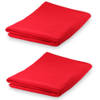 Set van 2x stuks yoga wellness microvezel handdoeken 150 x 75 cm rood - Sporthanddoeken