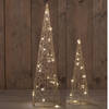 Anna Collection kerstverlichting figuur - LED kegel - 2x st - goud - H40 en H60 cm - kerstverlichting figuur