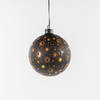 Anna Collection bal/kerstbal - glas - zwart- LED verlichting - D12 cm - kerstverlichting figuur