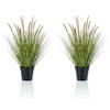 Set van 2x stuks kunstplanten groen gras sprieten 71 cm. - Kunstplanten