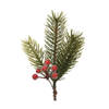 Decoris kersttak - groen met bes - 21.5 cm - voor kerststukjes - Decoratieve tak kerst