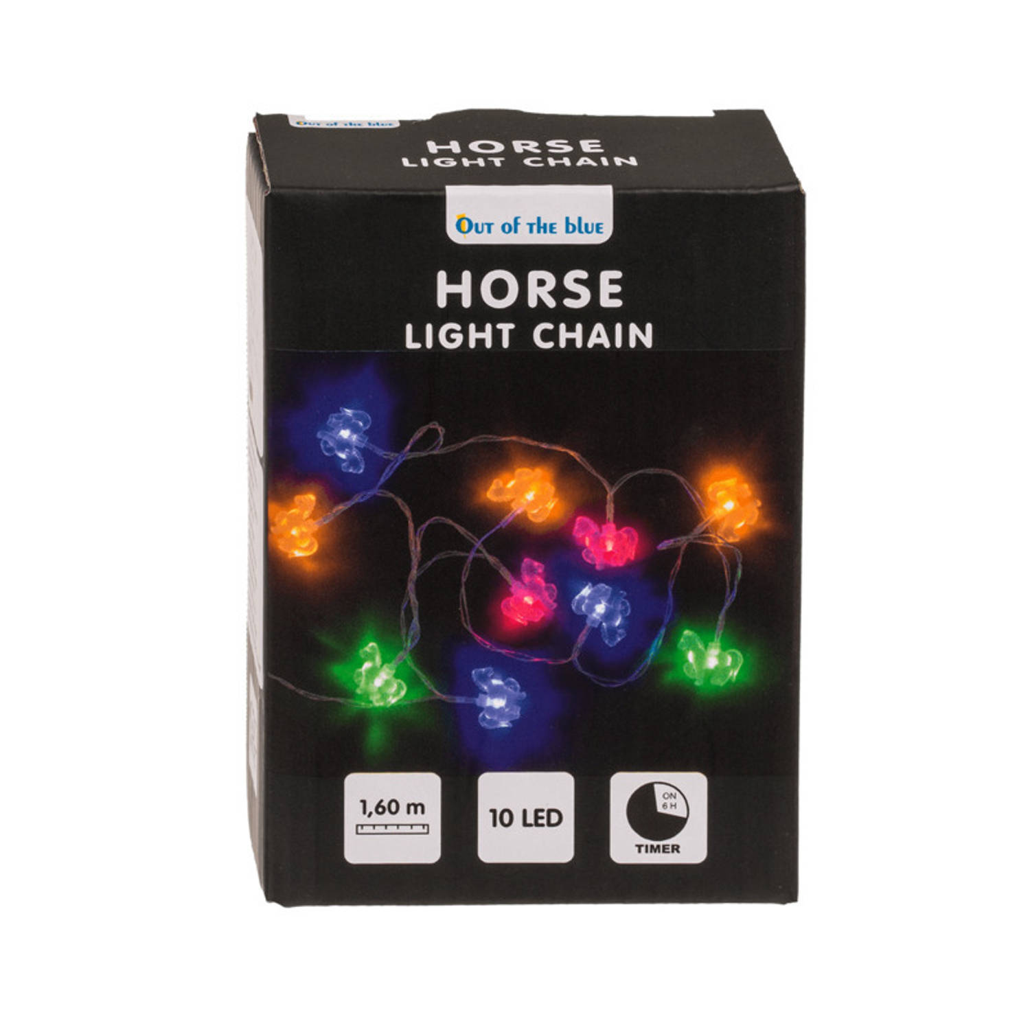 Lichtsnoer paarden thema 160 cm batterij gekleurd- verlichting Lichtsnoeren