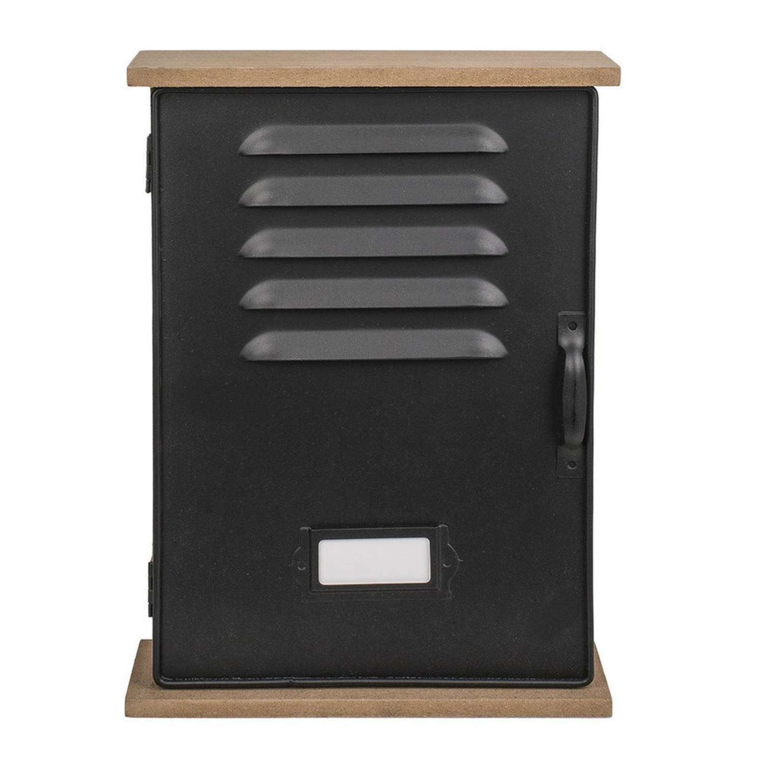 Locker sleutelkastje zwart van hout-metaal 20 x 27.5 cm Sleutelkastjes
