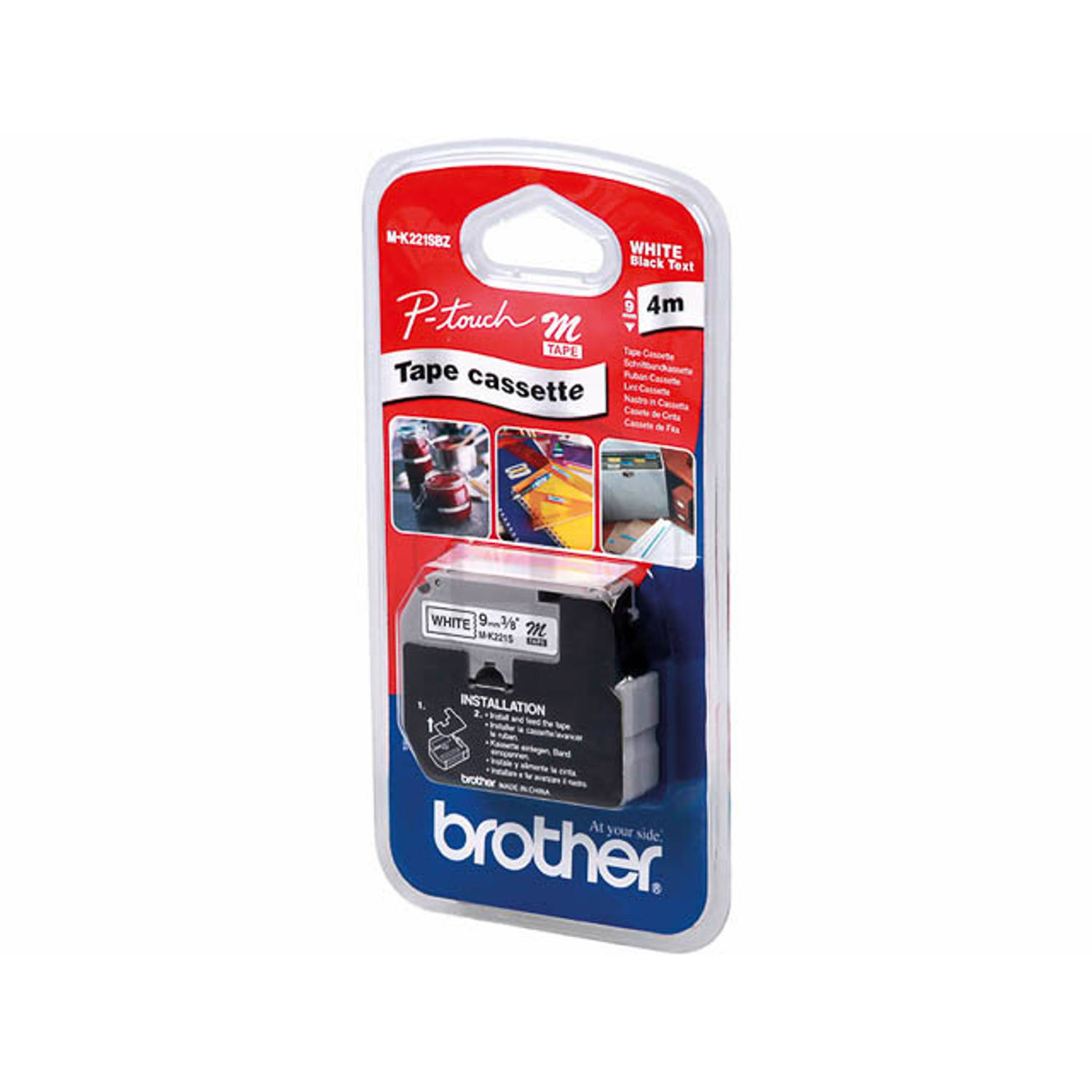 Brother MK221SBZ Labelling Tape (9mm) labelprinter-tape M