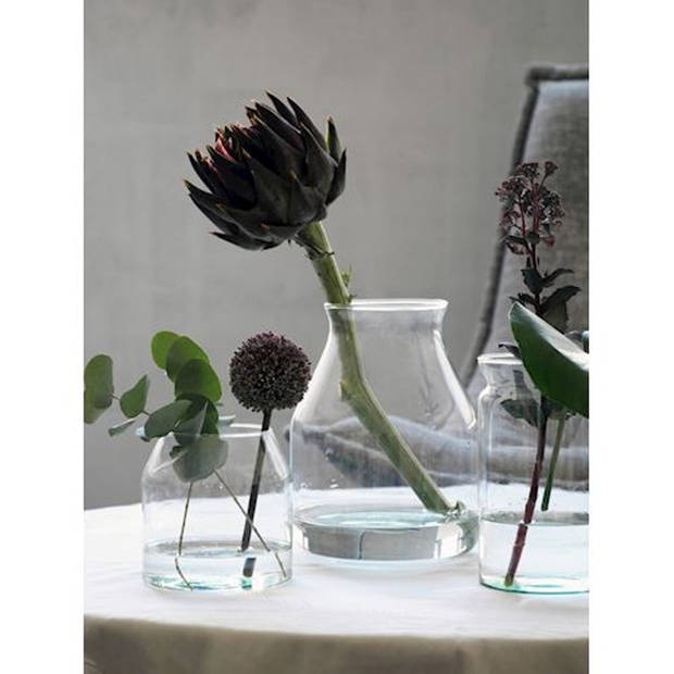 Bloemenvaas Magica - helder transparant glas - D12 x H21 cm - Vazen