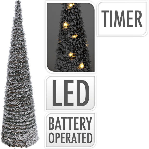 Verlichte kerstbomen/kegels - 2 stuks - 80 cm - LED - warm wit - kerstverlichting figuur