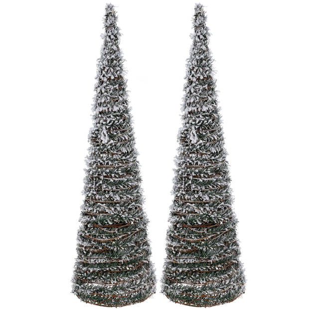 Verlichte kerstbomen/kegels - 2 stuks - 80 cm - LED - warm wit - kerstverlichting figuur