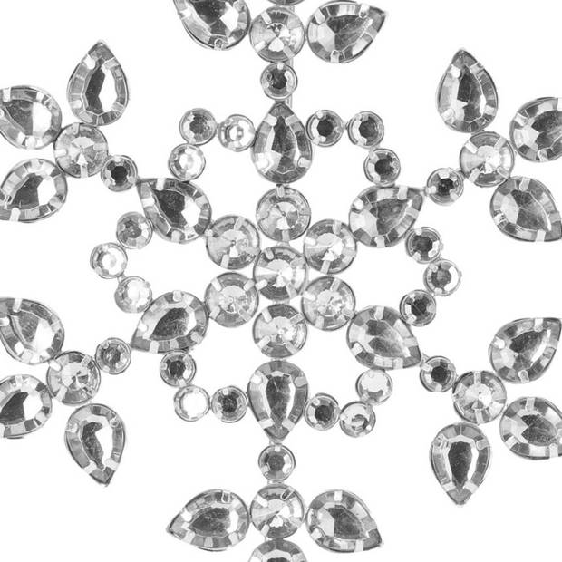 Christmas Decoration piek - ster vorm - zilver met steentjes - 23 cm - kerstboompieken