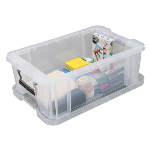 Allstore Opbergbox 15 liter transparant kunststof 47 x 30 x 17 cm - Opbergbox