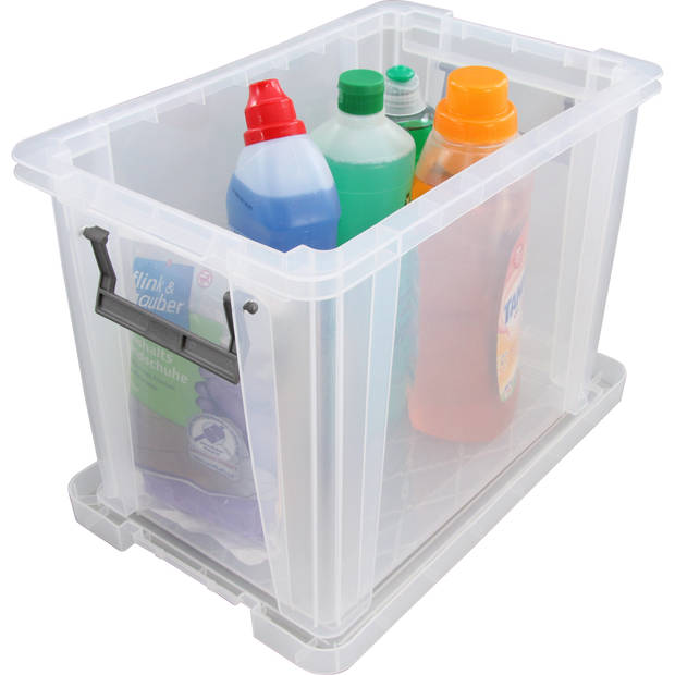 Allstore Opbergbox - 2x stuks - 18,5 liter - Transparant - 40 x 26 x 29 cm - Opbergbox