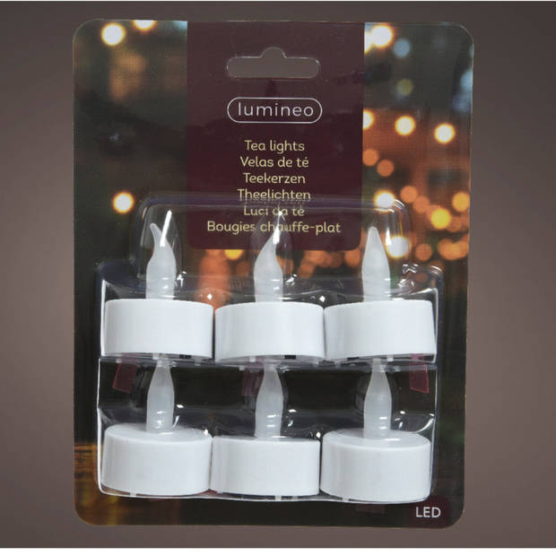 Lumineo LED kaarsjes theelichtjes - 12x stuks - wit - LED kaarsen