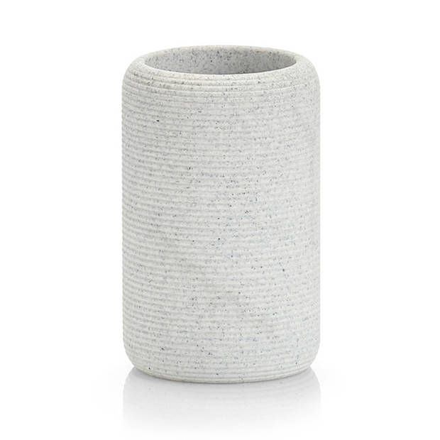 Badkamer beker grijs van polyresin 11 cm - Tandenborstelhouders