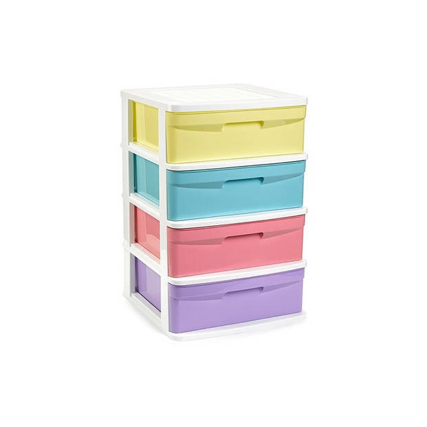 2x stuks kleurrijke ladekast/organiser 40 x 39 x 65 cm - Opbergbox