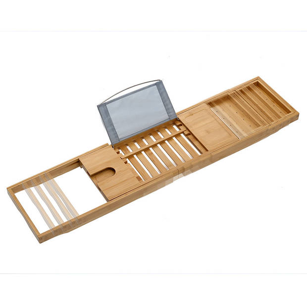 Zeller badplank uitschuifbaar - 70-105 cm - luxe bamboe hout - Badplanken