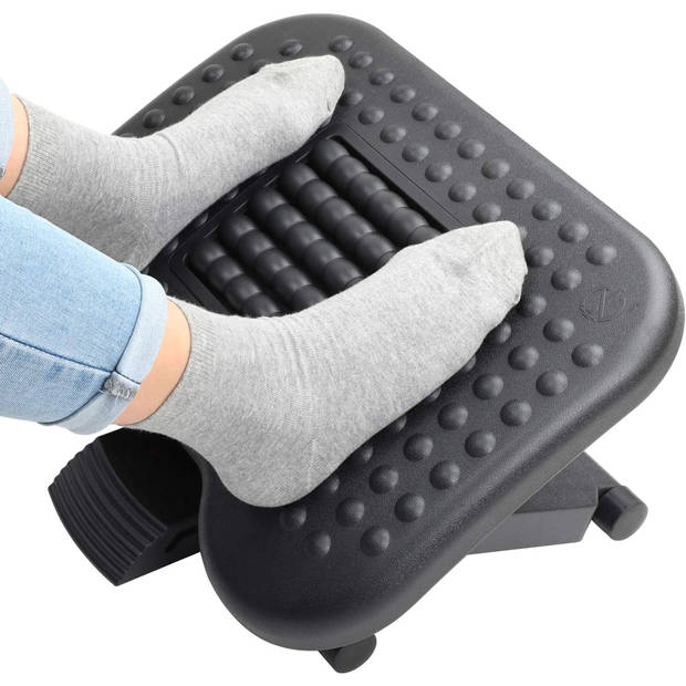 Strex Voetensteun Ergonomisch met Massagerollers - Verstelbaar - Anti-Slip - Voeten Steun Bureau