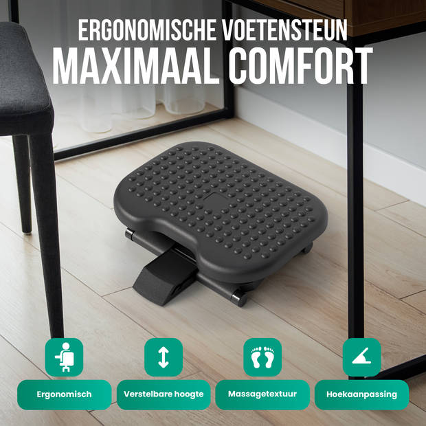 Strex Voetensteun Ergonomisch - Verstelbaar - Anti-Slip - Voeten Steun Bureau - DIN 4556