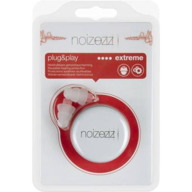 Noizezz - Red Extreme - One size fits all gehoorbescherming met demping tot 33 dB - Rood - Oordoppen - 1 paar