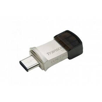 Transcend TS128GJF890S JetFlash®890 Mini USB Stick, 128GB, USB Type-A/ Type-C, Silver