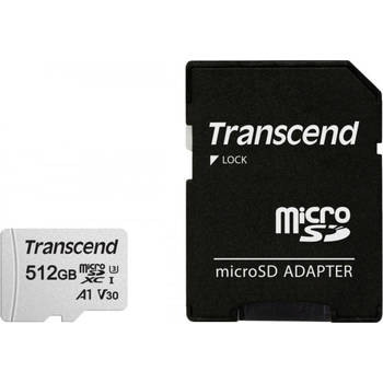 Transcend TS512GUSD300S-A 300S microSD w/ adapter, microSDXC/SDHC, 512GB, UHS-I U3 A1