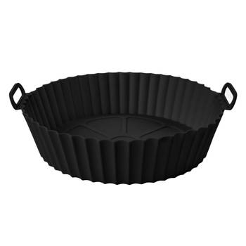 JAP Siliconen Bakvormen - Airfryer bakjes, oven - Heteluchtfriteuse XXL, XL accessoires - Cakevorm mand rond - Zwart
