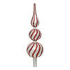 Decoris swirle piek - glas - rood/zilver - 31 cm - kerstboompieken