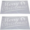 2x Sneeuwspray kerst raamsjablonen Merry Christmas tekst 54 cm - Kerst raamsjablonen