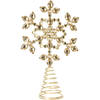 Christmas Decoration piek - ster vorm - goud met steentjes - 23 cm - kerstboompieken